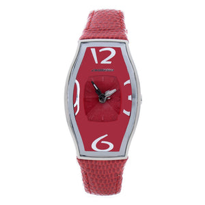 Chronotech Red Leather Dress Watch