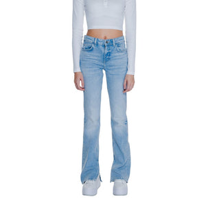 Guess Light Blue Cotton Mom Jeans