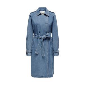 Only Blue Cotton Trench Coat