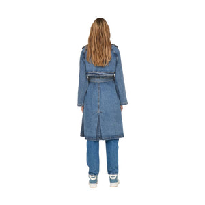 Only Blue Cotton Trench Coat