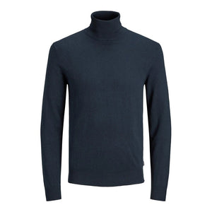 Jack Jones Blue Cotton Turtleneck