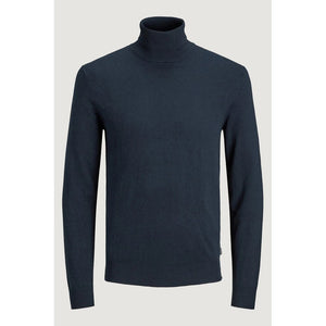 Jack Jones Blue Cotton Turtleneck