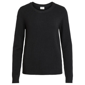 Vila Clothes Black Viscose Sweatshirt
