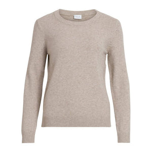 Vila Clothes Beige Viscose Sweatshirt