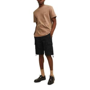 Jack Jones Black Cotton Bermuda Shorts