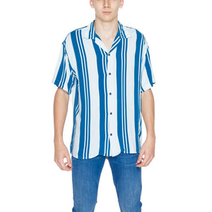 Jack Jones Blue Viscose Shortsleeve Shirt