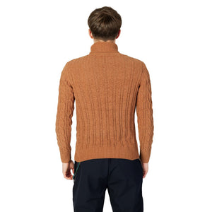 Gianni Lupo Brown Synthetic Turtleneck