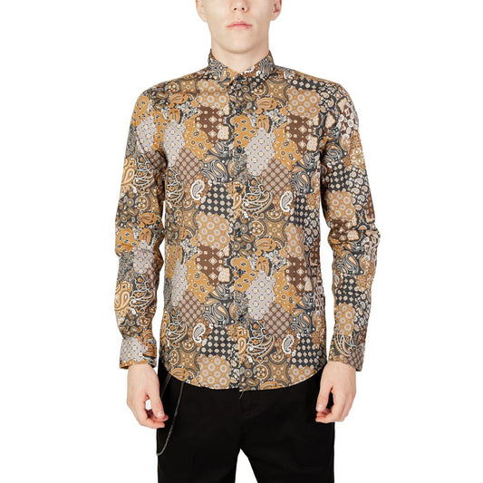 Gianni Lupo Beige Cotton Pattern Shirt