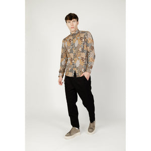 Gianni Lupo Beige Cotton Pattern Shirt