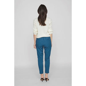Vila Clothes Blue Polyester Pants