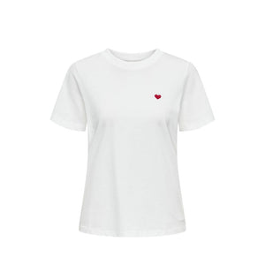 Jacqueline De Yong White Cotton T-Shirt