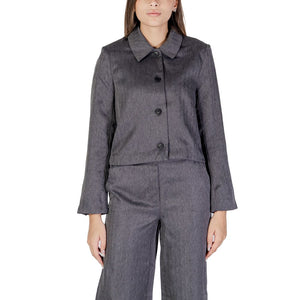 Jacqueline De Yong Gray Polyester Blazer