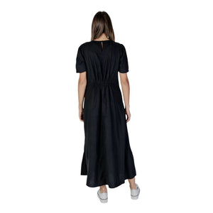 B.Young Black Linen Long Dress