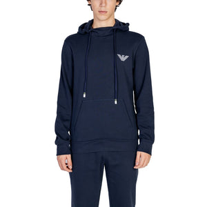 Emporio Armani Underwear Blue Cotton Hoodie