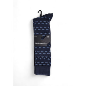 Emporio Armani Underwear Blue Cotton Socks