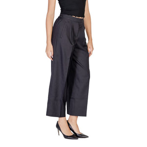 ICHI Black Polyester Casual Pants