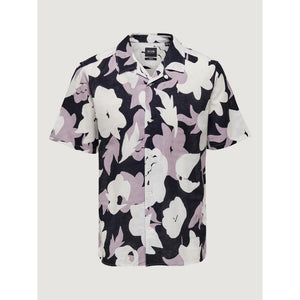 Only & Sons Purple Linen Shortsleeve Shirt