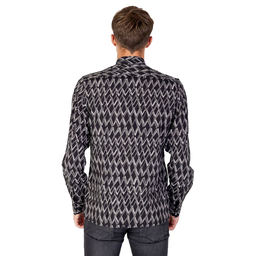 Antony Morato Black Cotton Pattern Shirt