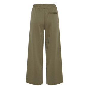 ICHI Green Recycled Polyester Flared Pants