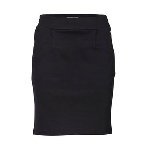 ICHI Black Polyester Mini Skirt