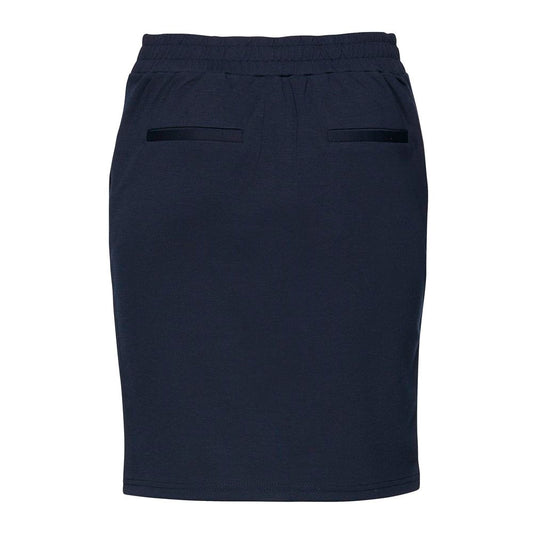 ICHI Blue Polyester Mini Skirt