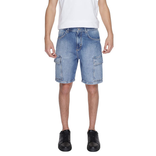 Antony Morato Blue Cotton Bermuda Shorts