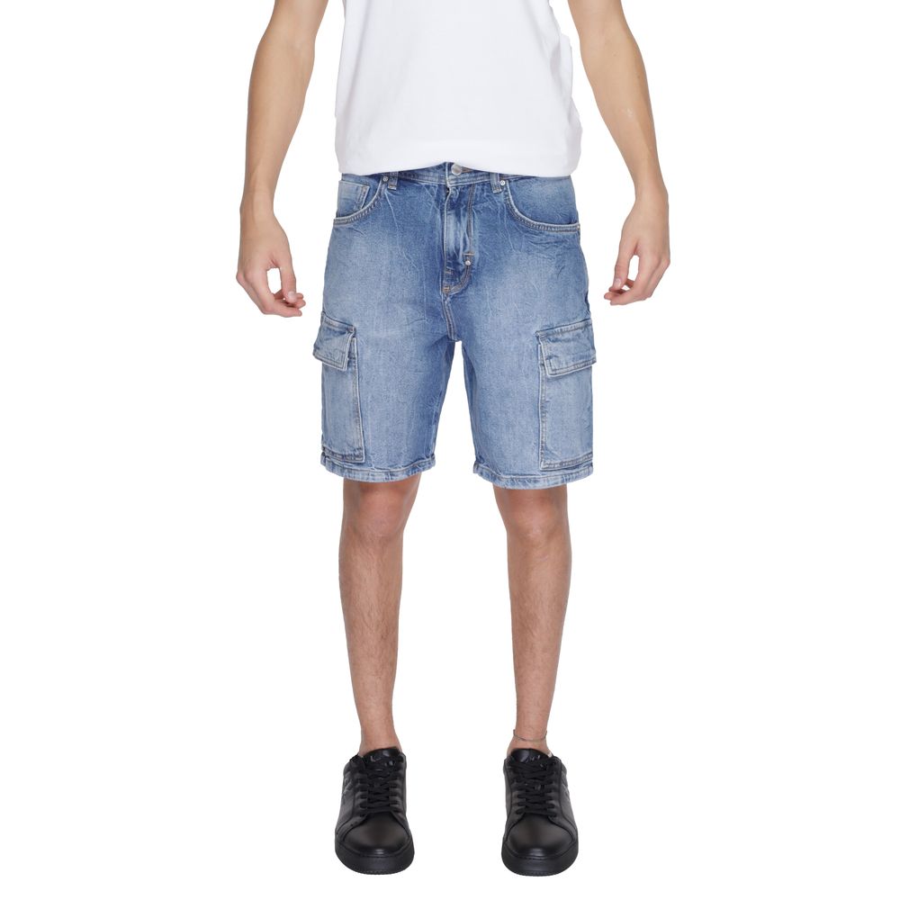 Antony Morato Blue Cotton Bermuda Shorts