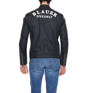 Blauer Black Polyamide Biker Jacket