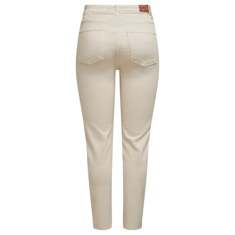 Only Beige Cotton Mom Jeans