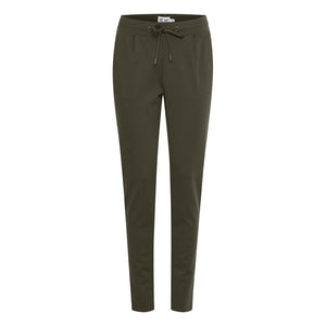 ICHI Green Polyester Casual Pants