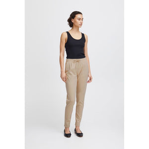 ICHI Beige Polyester Pants