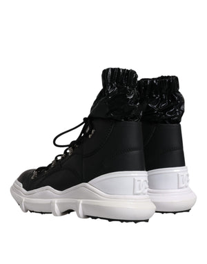 Dolce & Gabbana Black Nylon Galileo High Top Sneakers Shoes