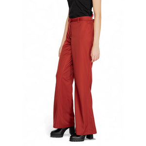 Vero Moda Red Polyester Flared Pants