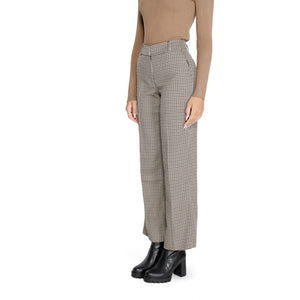 Only Beige Polyester Flared Pants