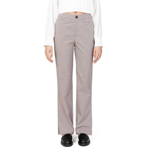 Only Beige Polyester Flared Pants