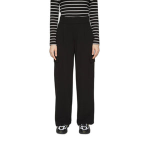 Jacqueline De Yong Black Polyester Casual Pants