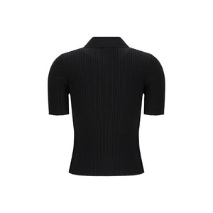 Courrèges Black Viscose Polo Shirt