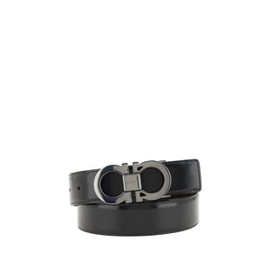 Ferragamo Black Calf Leather Bos Taurus Regular Belt