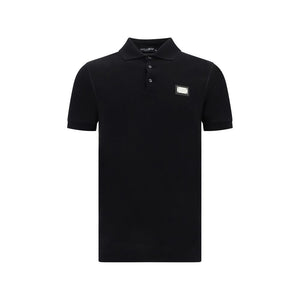 Dolce & Gabbana Black Cotton Polo Shirt