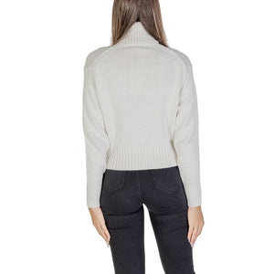 Calvin Klein Jeans Cream Cotton Turtleneck