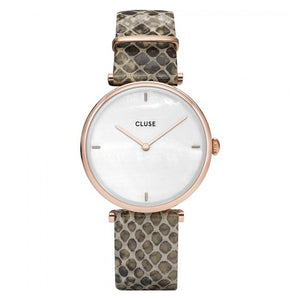 Cluse Beige Leather Dress Watch