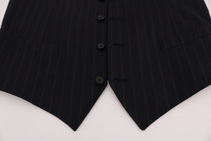 Dolce & Gabbana Blue Wool Stretch Vest
