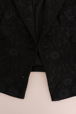 Dolce & Gabbana Black Brocade Blazer Jacket