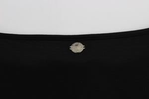 Versace Jeans Black Modal Silk Shift Knee Dress