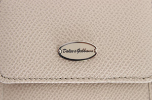 Dolce & Gabbana White Dauphine Leather Case Wallet