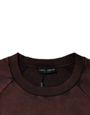 Dolce & Gabbana Brown Logo Cotton Crew Neck Pullover Sweater
