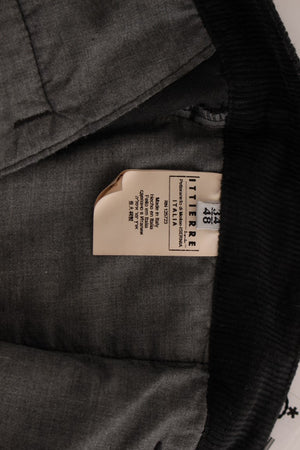 GF Ferre Black Corduroy Cotton Straight Fit Pants