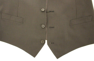 Dolce & Gabbana Brown Striped Stretch Dress Vest