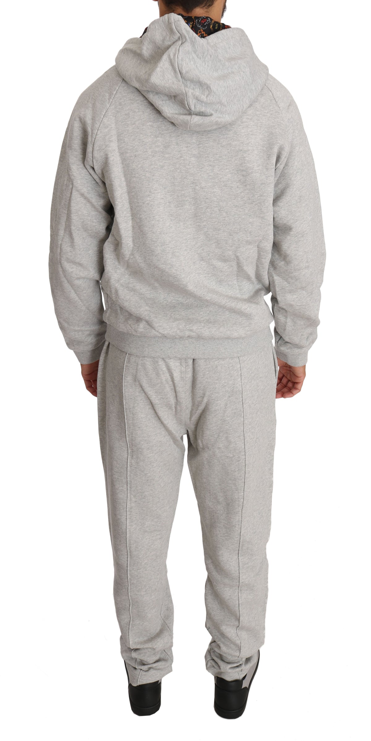 Billionaire Italian Couture Gray Cotton Sweater Pants Tracksuit