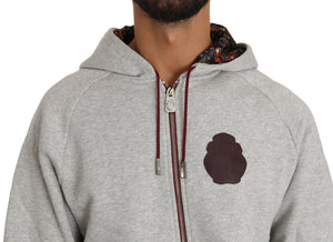 Billionaire Italian Couture Gray Cotton Sweater Pants Tracksuit